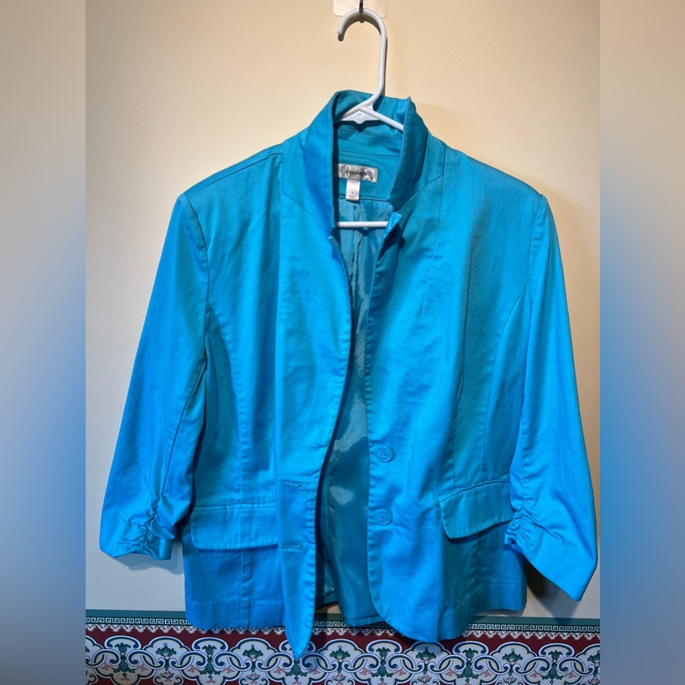 Dress Barn EUC blue/teal blazer Sz Large